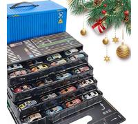 New 48PCS Pull Back Cars Set, 48 Mini Pull-Back Cars with Built-in Garage Set, Bulk Mental Trucks Toy Vehicles for Kids Ages 3-8 Boys and Girls (Blue)