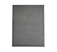 NEW AGE DECO - Tapis pour dehors et dedans motif art déco en relief gris 160 x 220 cm Gris