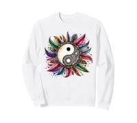 New Age Yin & Yang Spiritual Tai Chi Bohème Plumes Sweatshirt