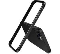 New Aluminum Frame Metal Bumper Frame Slim Hard Case Cover for iPhone13 Pro Max, Metal Frame Armor with Soft Inner Bumper, Raised Edge Protection (Black, for 6.7" iPhone 13 Pro Max)