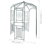NEW®ARCHE/Meuble de jardin - BESTMEUBLE - Portillon ornemental de jardin - Fer forgé 122x20,5x134cm Voûte de jardin - 250cm - Vert f