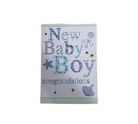 NEW Baby Boy Congratulations Carte de vœux Motif/