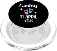 New Baby Coming in April 2026 Funny Baby Shower Garçons Filles PopSockets PopGrip pour MagSafe