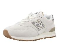 New Balance Femme 574 en Blanc/Gris, Suède/Mesh, Taille 37 Large