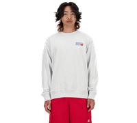 New Balance Homme Athletics Premium Logo Crew en Gris, Coton Fleece, Taille XS