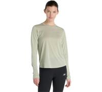 New Balance Femme RC Essential Long Sleeve en Vert, Poly Knit, Taille XS