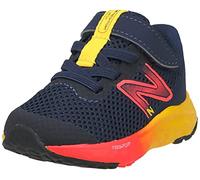 New Balance Boy's Fresh Foam Arishi V4 Hook and Loop Running Shoe, Team Navy/Electric Red/Egg Yolk, 1 Wide Little Kid