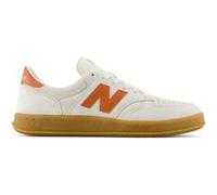 New Balance Unisexe T500 en Blanc/Orange/Gris/Beige, Cuir, Taille 39.5 Large