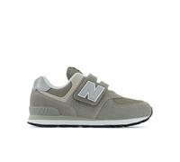 New Balance Enfant 574 Core Hook & Loop en Gris/Blanc, Cuir, Taille 34.5 Large