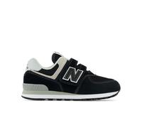 New Balance Enfant 574 Core Hook & Loop en Noir/Blanc, Cuir, Taille 30.5 Large