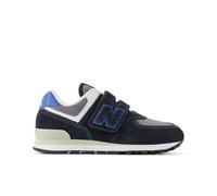 New Balance Enfant 574 Hook & Loop en Noir/Bleu, Cuir, Taille 32.5
