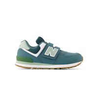 New Balance Enfant 574 Hook & Loop en Vert, Cuir, Taille 35
