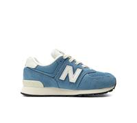 New Balance Enfant 574 Lace en Bleu/Blanc, Suède/Mesh, Taille 28