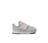 New Balance Enfant 574 New-B Hook & Loop en Gris/Rose, Synthétique, Taille 25.5