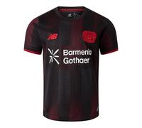 New Balance Enfant Bayer 04 Home Youth Short Sleeve Jersey en Noir/Rouge, Polyester, Taille YM