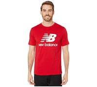 New Balance Essentials Stacked Logo T-Shirt, Rojo, XS Homme