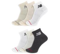 New Balance Everyday Crew & Ankle Socks - 6 Pairs - Cushioned Durable Reinforcement CHAUSSETTES DE CHEVILLE QUOTIDIENNE Mixte