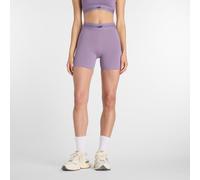 New Balance Femme AC Fitted Short 5" en Mauve, Poly Knit, Taille S
