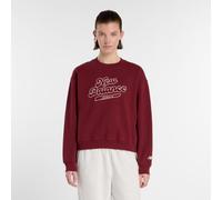 New Balance Femme Athletics Legacy Crew en Rouge, Coton, Taille L