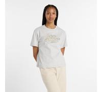 New Balance Femme Athletics Legacy T-Shirt en Gris, Coton, Taille L