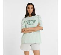 New Balance Femme Athletics Varsity Oversized T-Shirt en Vert, Coton, Taille M