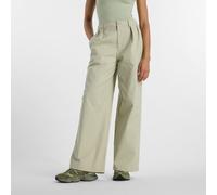 New Balance Femme Boylston Twill Trouser en Vert, Sergé de Coton, Taille S