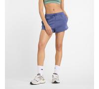 New Balance Femme Linear Fleece Short en Bleu, Coton, Taille M