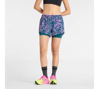 New Balance Femme London Edition RC Printed 2-in-1 3" Short en Rose, Nylon, Taille S
