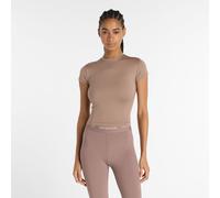 New Balance Femme NB Define Fitted T-Shirt en Marron, Poly Knit, Taille XS