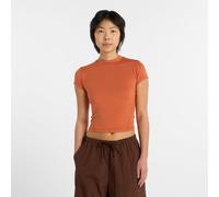 New Balance Femme NB Define Fitted T-Shirt en Rouge, Poly Knit, Taille M