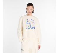 New Balance Femme NYC Marathon Fleece Crew en Blanc, Coton Fleece, Taille M