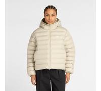 New Balance Femme Sport Essentials Hooded Puffer Jacket en Gris, Polytissé, Taille 2XL