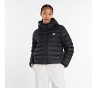 New Balance Femme Sport Essentials Hooded Puffer Jacket en Noir, Polytissé, Taille S
