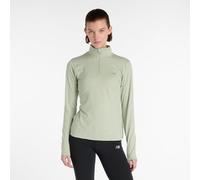T-shirt New Balance Space Dye 1/4 Zip manches longues vert femme - M