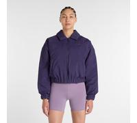 New Balance Femme Woven Bomber Jacket en Mauve, Nylon Tissé, Taille M