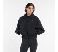 New Balance Femme Woven Bomber Jacket en Noir, Nylon Tissé, Taille M