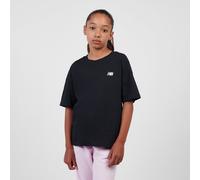 New Balance Filles Small Logo Jersey T-Shirt en Noir, de Coton, Taille 10-11 ans