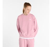 New Balance Femme Sport Essentials French Terry Crew en Rose, Coton Fleece, Taille L