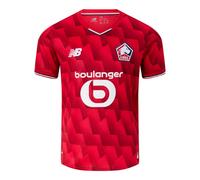 New Balance Garçons Lille LOSC Home Youth Short Sleeve Jersey en Rouge, Polyester, Taille YS