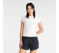 new balance Haut 'Ribbed Fitted T-Shirt' blanc, Taille S
