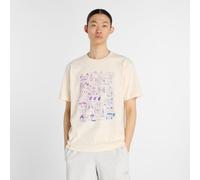New Balance Homme Athletics Culture Mural T-Shirt en Blanc, Coton, Taille 2XL