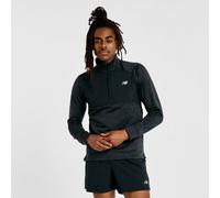 New Balance Homme Athletics Heat Grid 1/2 Zip en Noir/Gris, Poly Knit, Taille L