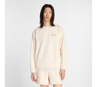 New Balance Homme Athletics Premium Logo Crew en Blanc, Coton Fleece, Taille XS