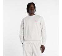 New Balance Homme Classic Tri-Logo French Terry Crew en Gris, Coton Fleece, Taille S