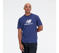 New Balance Homme Essentials Stacked Logo Cotton Jersey Short Sleeve T-Shirt en Bleu, Coton, Taille 2XL