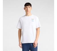 New Balance Homme Fish and Chips T-Shirt en White, Coton, Taille XL