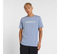 New Balance Homme Heathertech Athletic Gear T-Shirt en Bleu, Poly Knit, Taille S