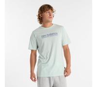 New Balance Homme Heathertech Athletic Gear T-Shirt en Vert, Poly Knit, Taille M