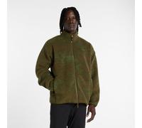 New Balance Homme High Pile Printed Jacket en Marron, Polaire Poly, Taille XL