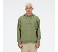 New Balance Homme Iconic Collegiate Graphic Hoodie en Vert, Polaire poly, Taille XS